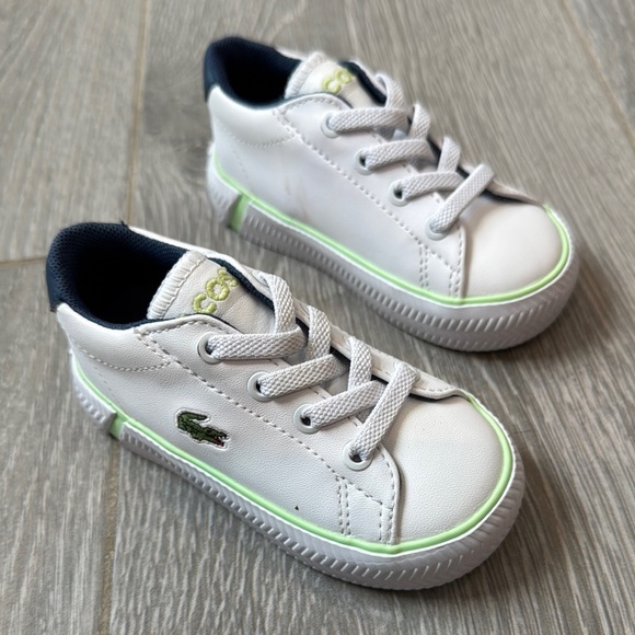 Lacoste Other - Lacoste White and Green Sneakers Classic Style Size US4.5